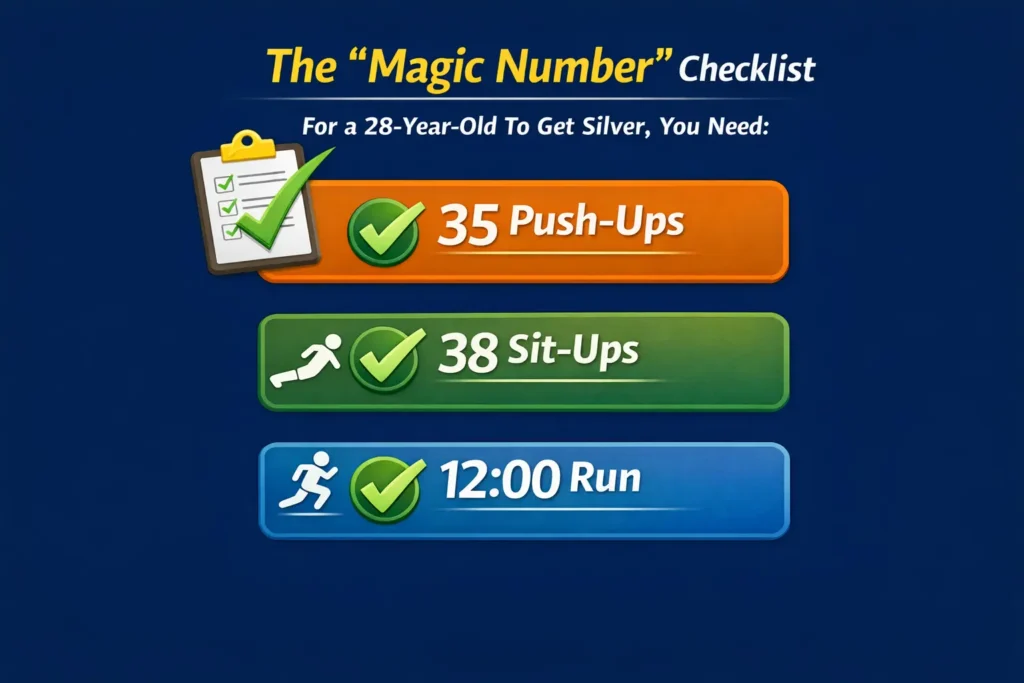 Check list to get silveer medal in IPPT