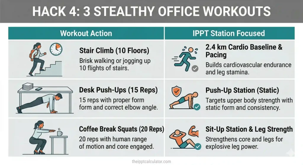 office workout techniques for ippt